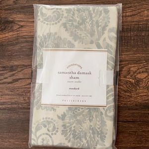 Pottery Barn NWT Samantha Damask standard pillow sham
